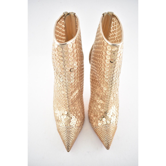 Christian Louboutin Gipsybootie SPC 100 Nude Glitter Mesh Heel Boot Bootie 38.5 - Picture 6 of 12